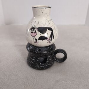 Speckled Cow Design Ceramic Vase